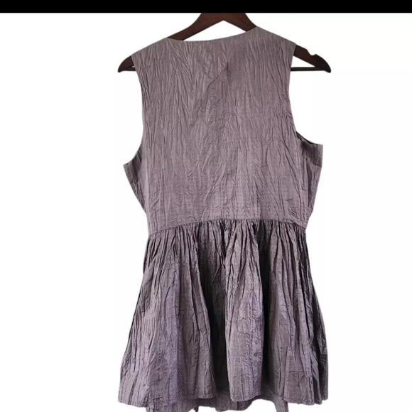 Free People Lavender Grey Crumpled Silk Wrap Dress Womens Size Small - Picture 6 of 7